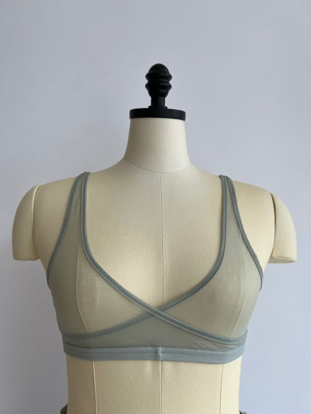 Simone Wild Two-Tone Mesh Wrap Bra