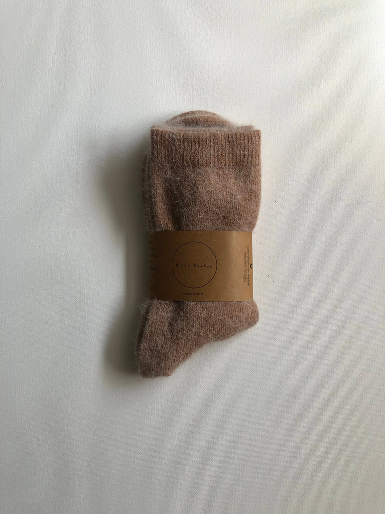 BILLY BAMBOO - ANGORA FLUFFY SOCKS - NEUTRAL