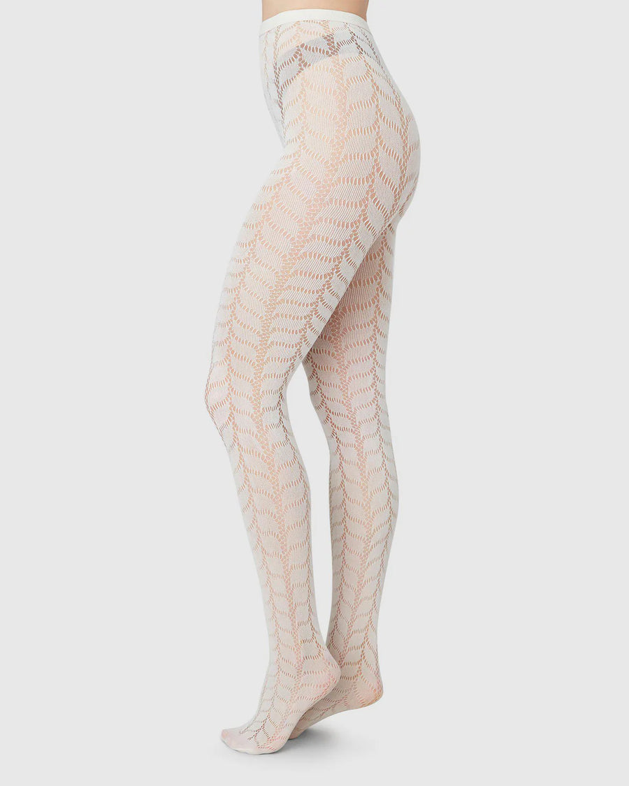 SWEDISH STOCKINGS - MEJA MESH TIGHTS - IVORY