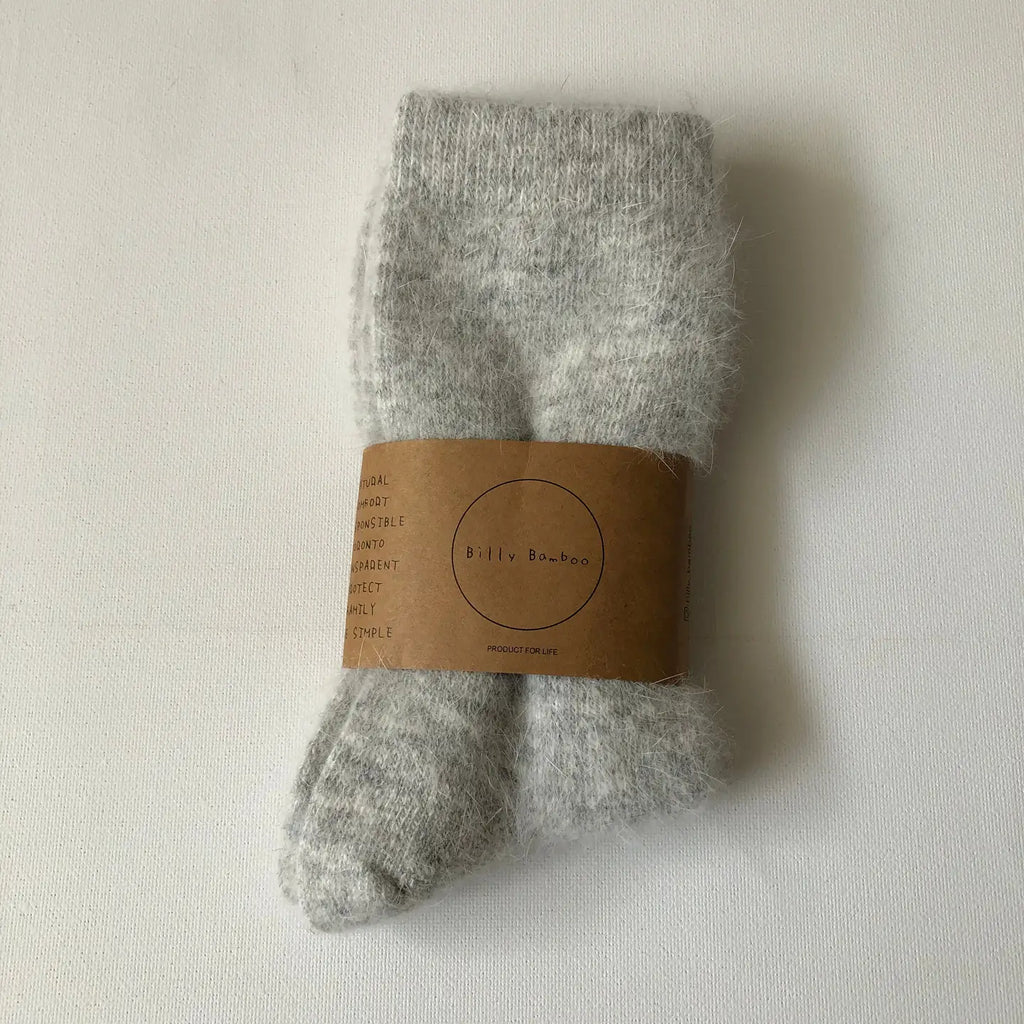 BILLY BAMBOO - ANGORA FLUFFY SOCKS - NEUTRAL