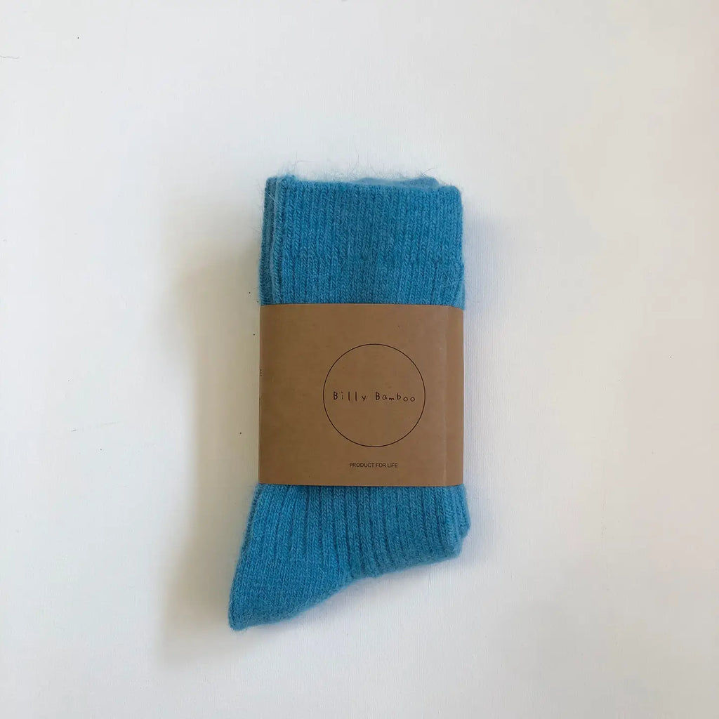 BILLY BAMBOO - ANGORA SOCKS - SNOW PASTEL