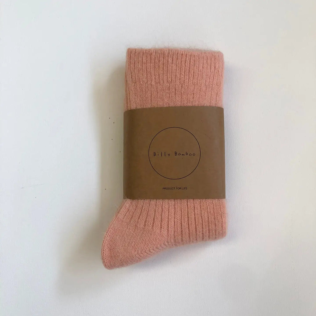 BILLY BAMBOO - ANGORA SOCKS - SNOW PASTEL