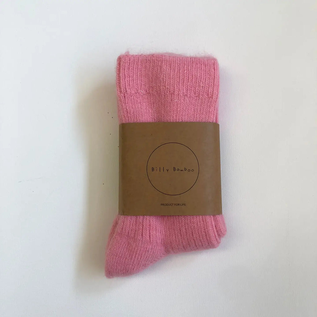 BILLY BAMBOO - ANGORA SOCKS - SNOW PASTEL