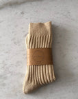 BILLY BAMBOO - RIBBED COTTON HIGH SOCKS - NEUTRAL