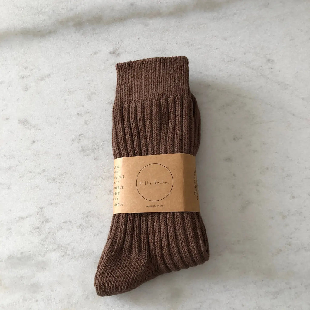 BILLY BAMBOO - CHAUSSETTES HAUTES EN COTON COTELÉ - NEUTRE