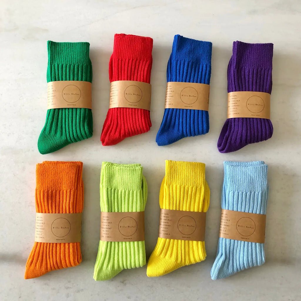 BILLY BAMBOO - CHAUSSETTES HAUTES EN COTON COTELÉ - CRYSTAL BRIGHT