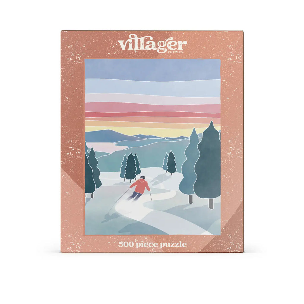 VILLAGER PUZZLES - SKI AU COUCHER DU SOLEIL - 500 MORCEAUX