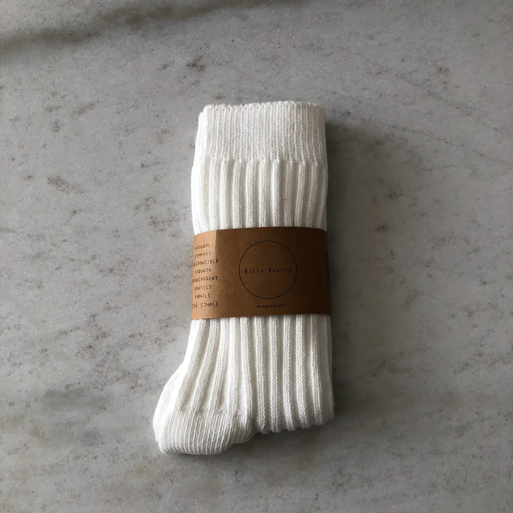 BILLY BAMBOO - CHAUSSETTES HAUTES EN COTON COTELÉ - NEUTRE