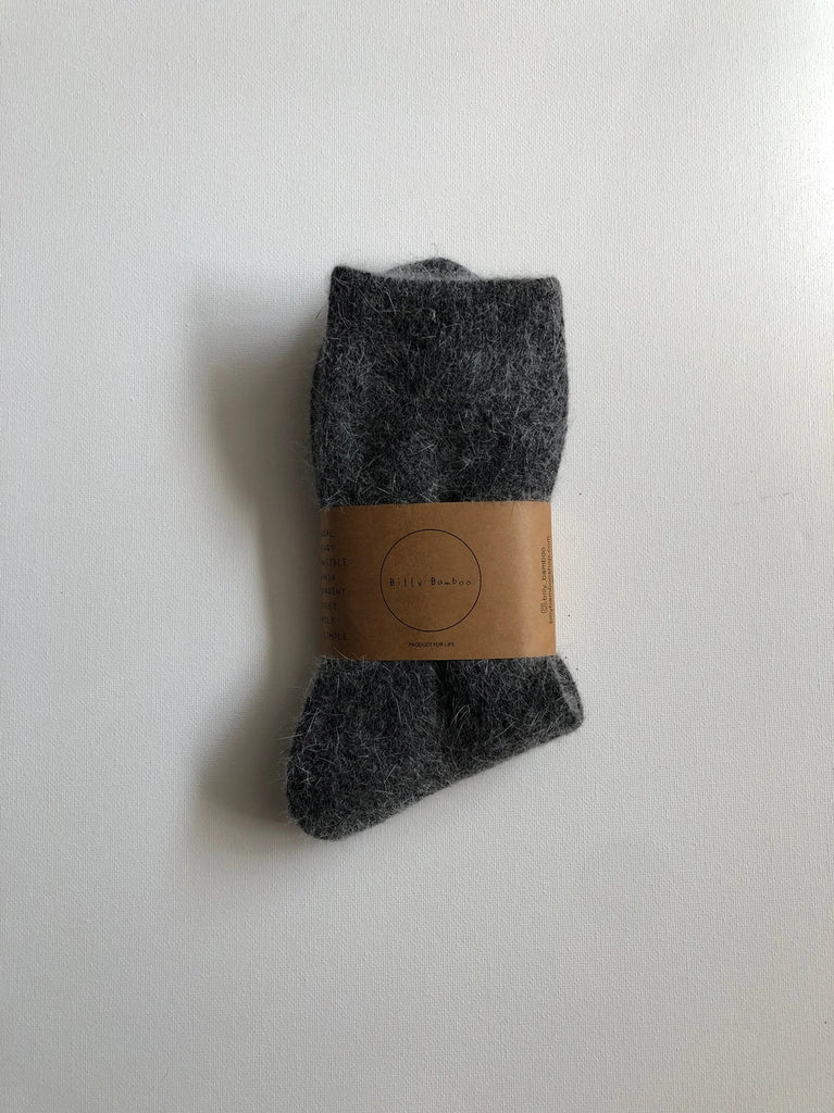 BILLY BAMBOO - ANGORA FLUFFY SOCKS - NEUTRAL