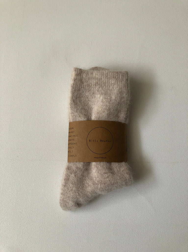 BILLY BAMBOO - ANGORA FLUFFY SOCKS - NEUTRAL