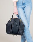 ELEVEN THIRTY - ANNI LARGE BAG - BLACK LEATHER