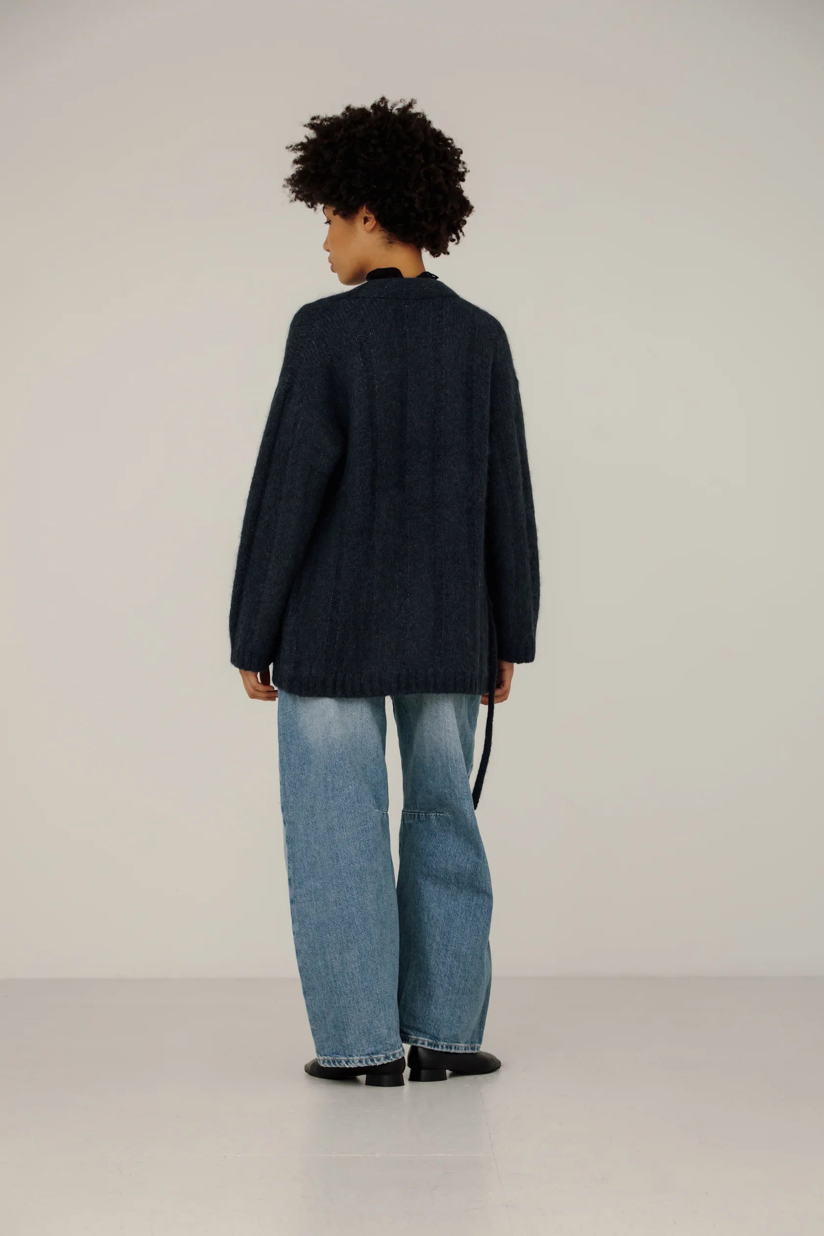 BARE KNITWEAR - CARDIGAN CROISÉ ROAN - DENIM - AH24