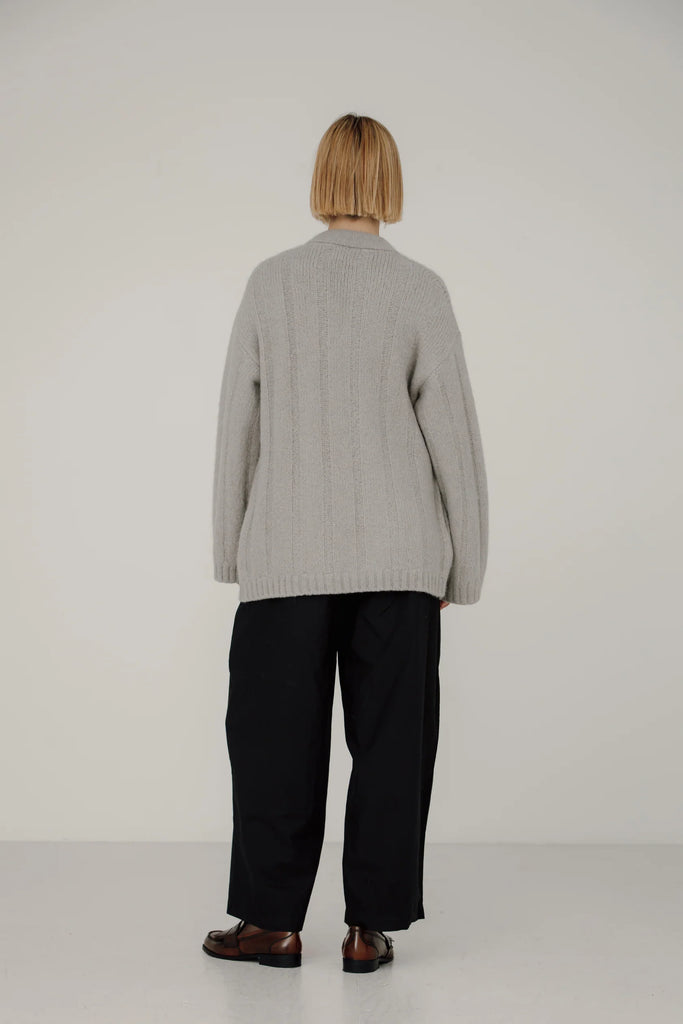 BARE KNITWEAR - CARDIGAN CROISÉ ROAN - FOG - AH24