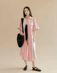 BRONZE AGE - BRUNO DRESS - WATERMELON STRIPE - SS24