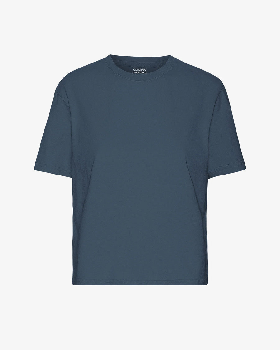 COLORFUL STANDARD - T SHIRT BOXY COURT - BLEU PETROLE