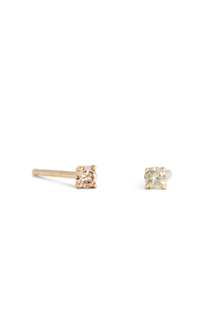 LISBETH JEWELRY - BOUCLES SOLITAIRE - OR 14K/DIAMANT