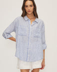 MELISSA NEPTON - GARCIA SHIRT - ROYAL BLUE STRIPES - SS25