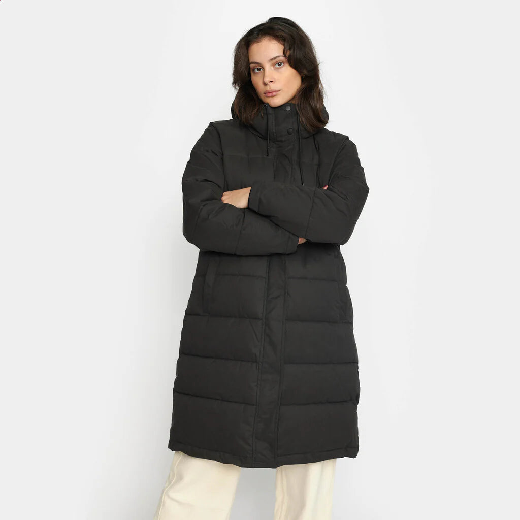 SELFHOOD - HOODED PUFFER COAT - BLACK - FW24