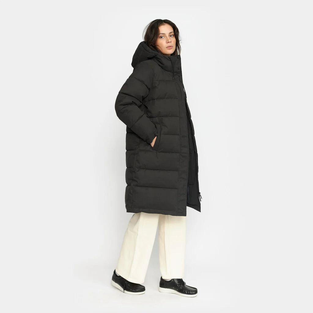 SELFHOOD - HOODED PUFFER COAT - BLACK - FW24