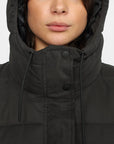 SELFHOOD - HOODED PUFFER COAT - BLACK - FW24