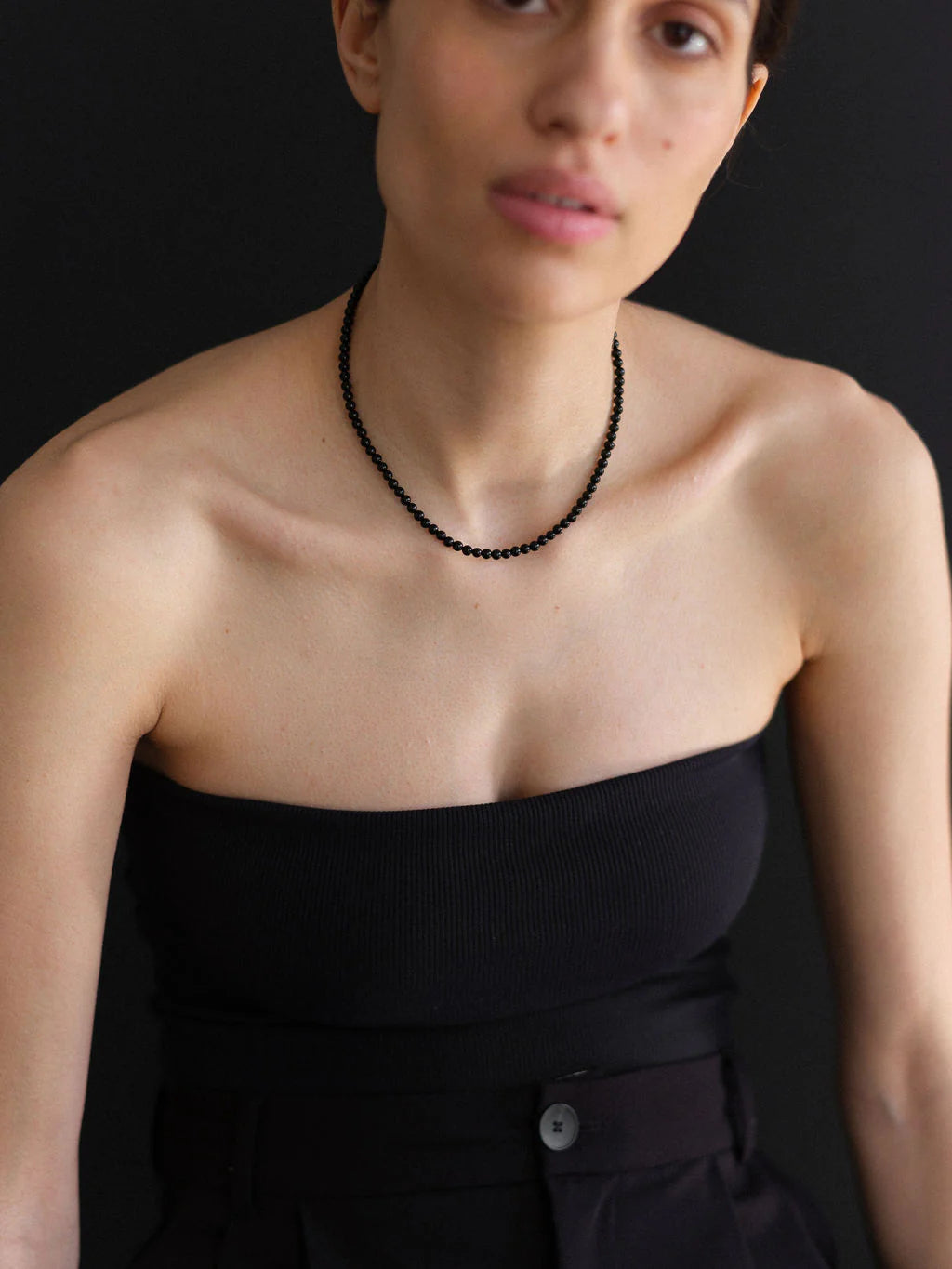 LISBETH JEWELRY - PETITE BOULE NECKLACE - BLACK TOURMALINE