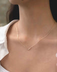 SANDRINE DEVOST - SD1855 - NECKLACE V HAMMERED 14K GOLD FILLED