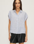 MELISSA NEPTON - SIMON SHIRT  - ROYAL BLUE STRIPES - SS25