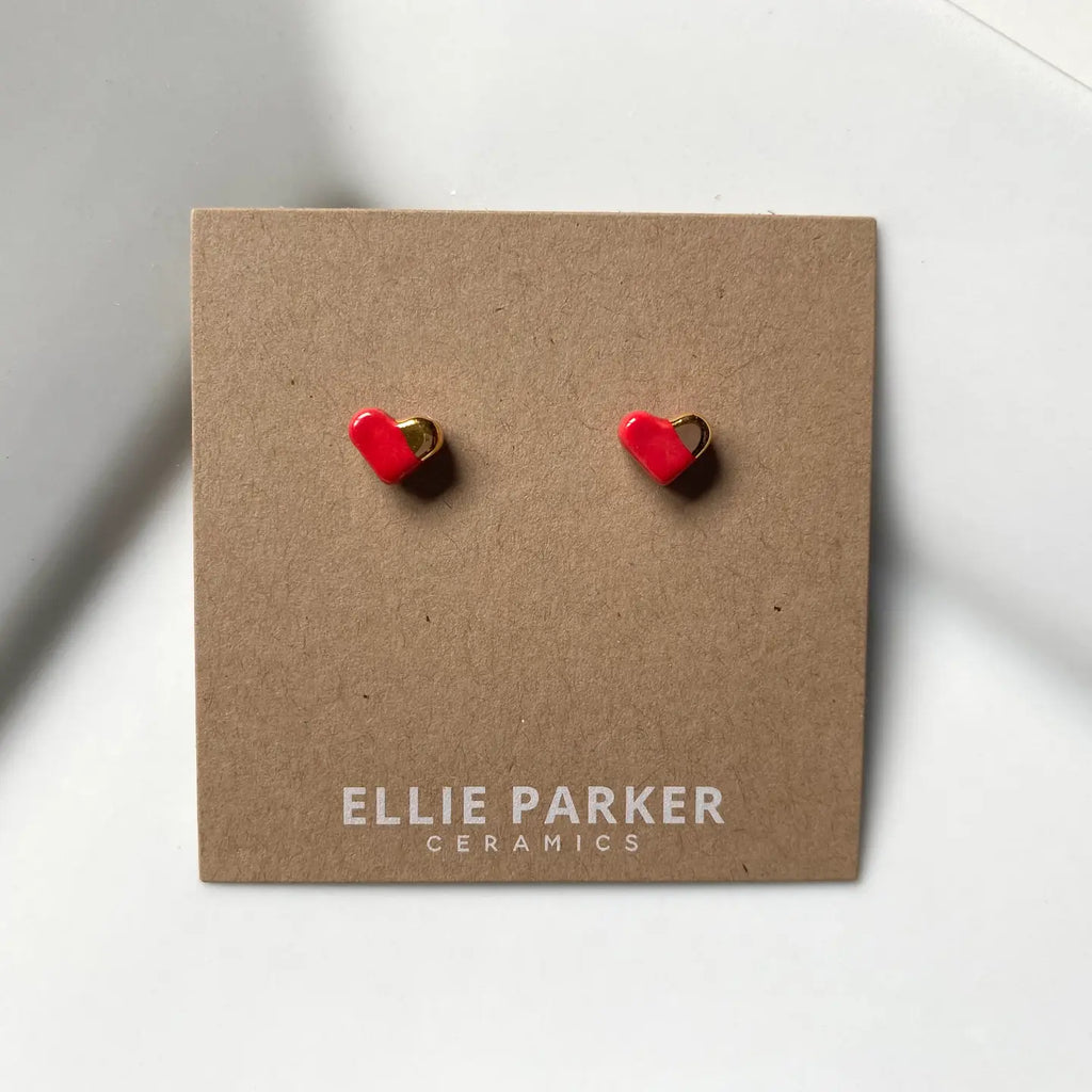 ELLIE PARKER CERAMICS - BOUCLES D'OREILLE COEUR EN CÉRAMIQUE