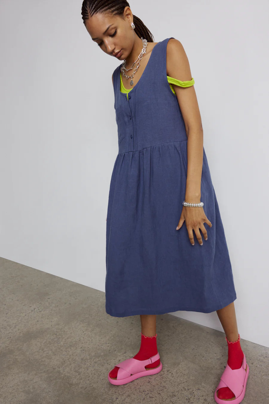 EVE GRAVEL - BEACHLEY DRESS - BLEUET - SS24