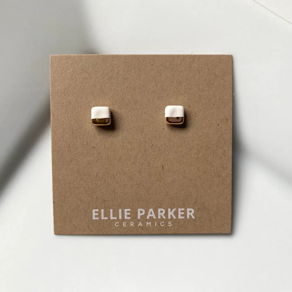 ELLIE PARKER CERAMICS - BOUCLES D'OREILLE CARRÉ GÉOMÉTRIQUE