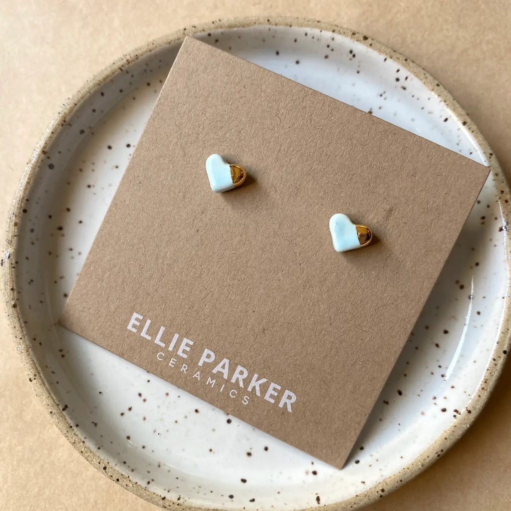 ELLIE PARKER CERAMICS - BOUCLES D'OREILLE COEUR EN CÉRAMIQUE