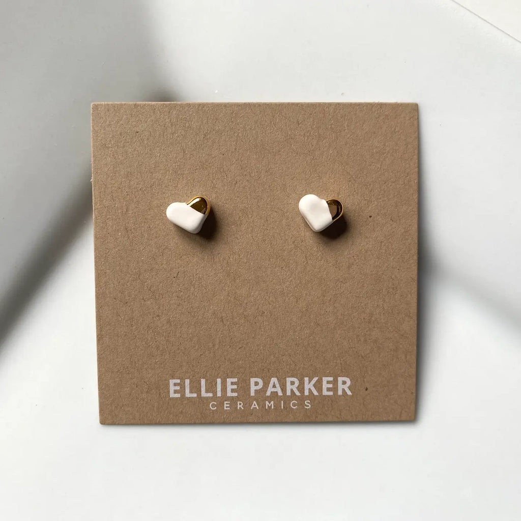 ELLIE PARKER CERAMICS - BOUCLES D'OREILLE COEUR EN CÉRAMIQUE