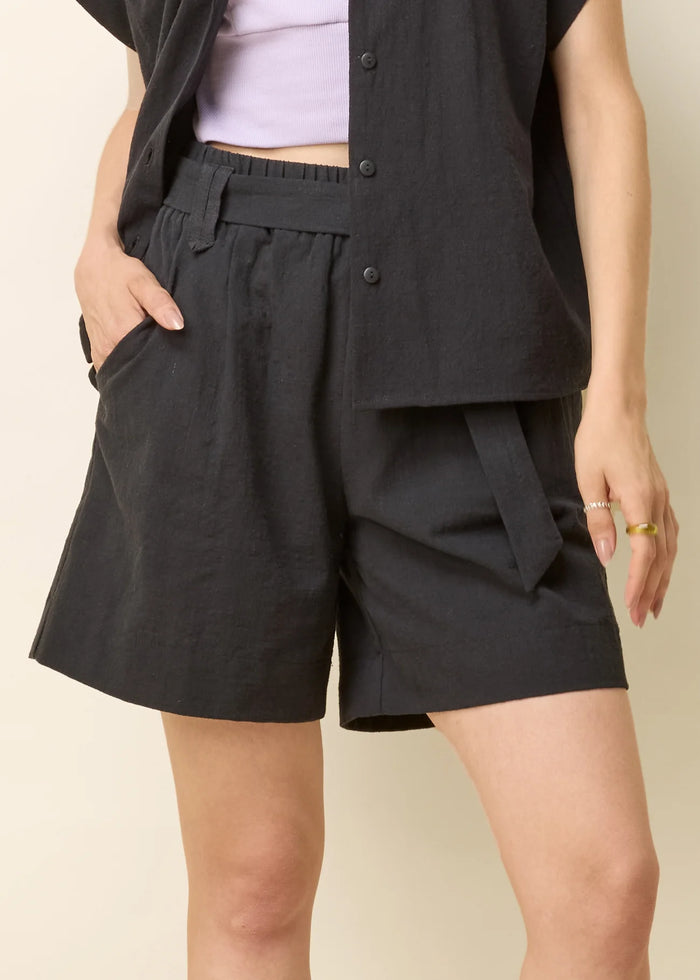 COKLUCH - SHORT MATCHA - COTON SLUB NOIR - PÉ25