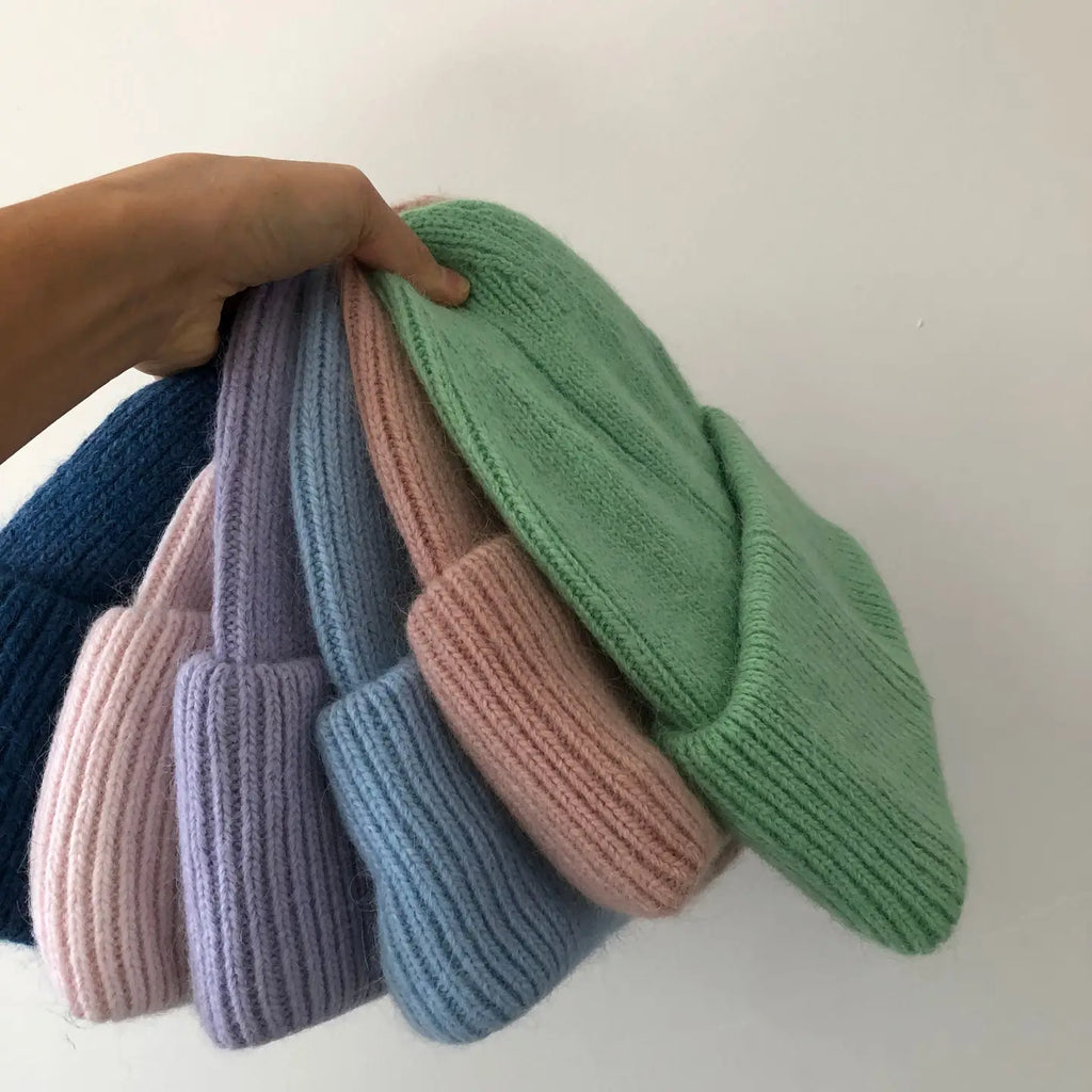 BILLY BAMBOO - ROYAL ANGORA WOOL BEANIE - PASTEL SNOW