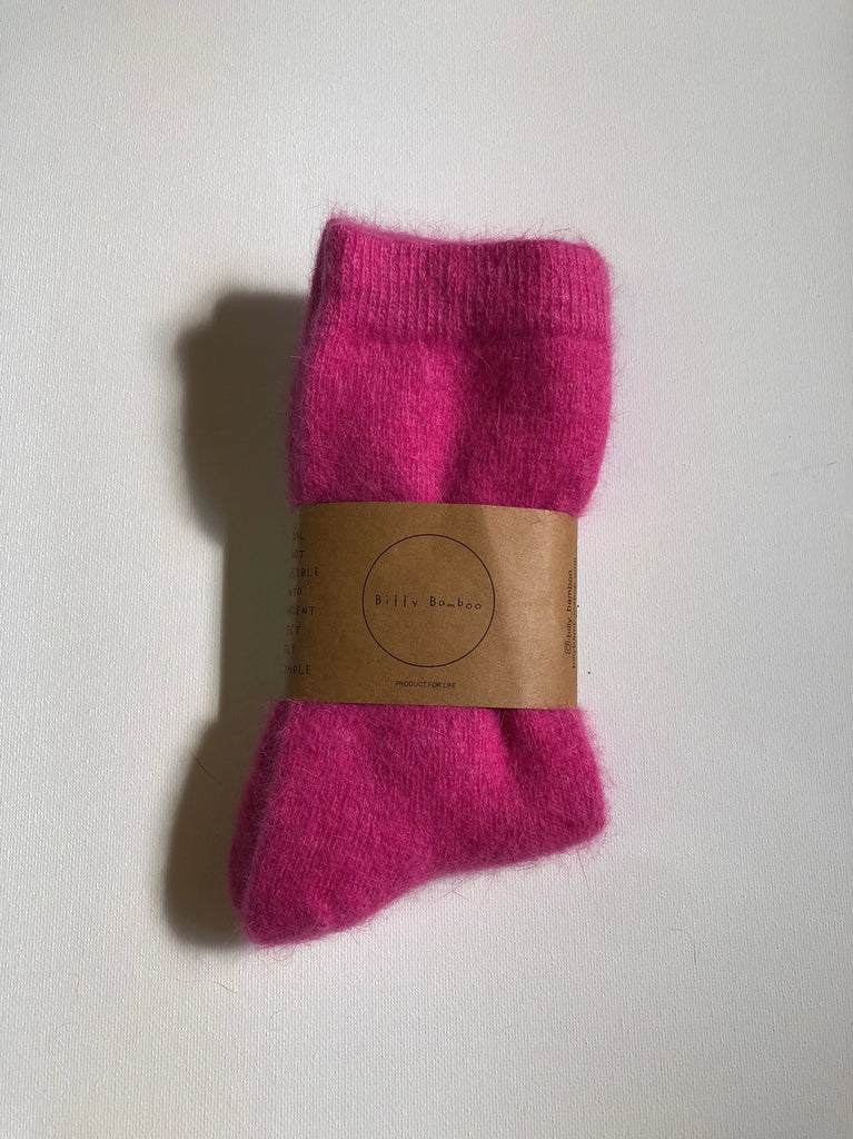 BILLY BAMBOO - ANGORA FLUFFY SOCKS - CRYSTALS