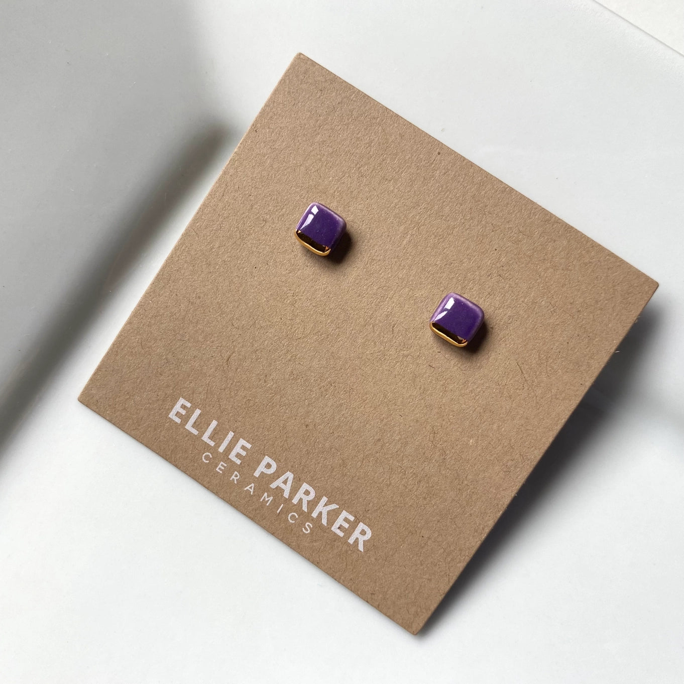 ELLIE PARKER CERAMICS - BOUCLES D&#39;OREILLE CARRÉ GÉOMÉTRIQUE