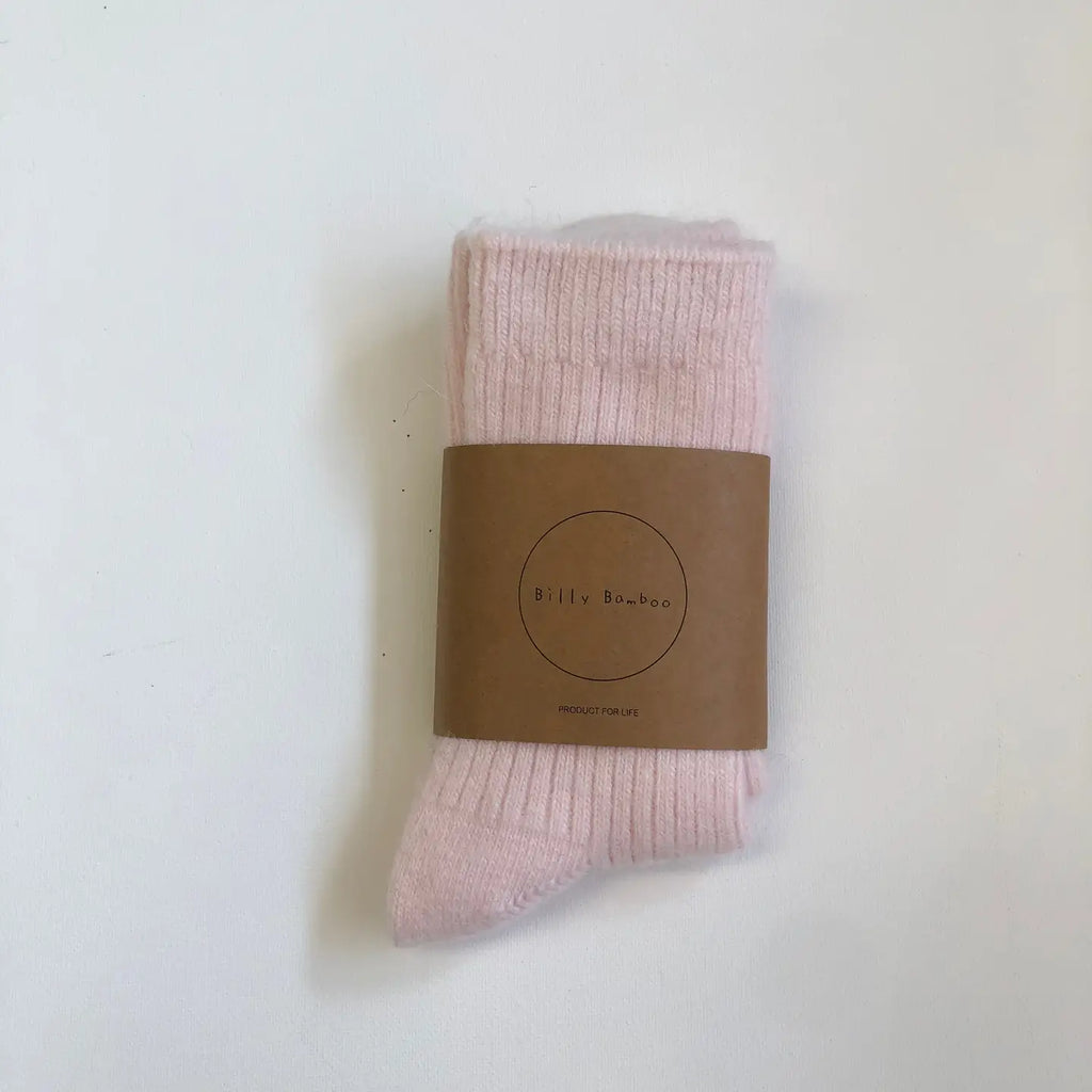 BILLY BAMBOO - ANGORA SOCKS - SNOW PASTEL