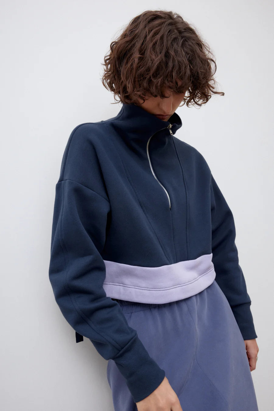 EVE GRAVEL - FLEECE À FERMETURE ÉCLAIR JARO - MARINE/LILAS - AH24