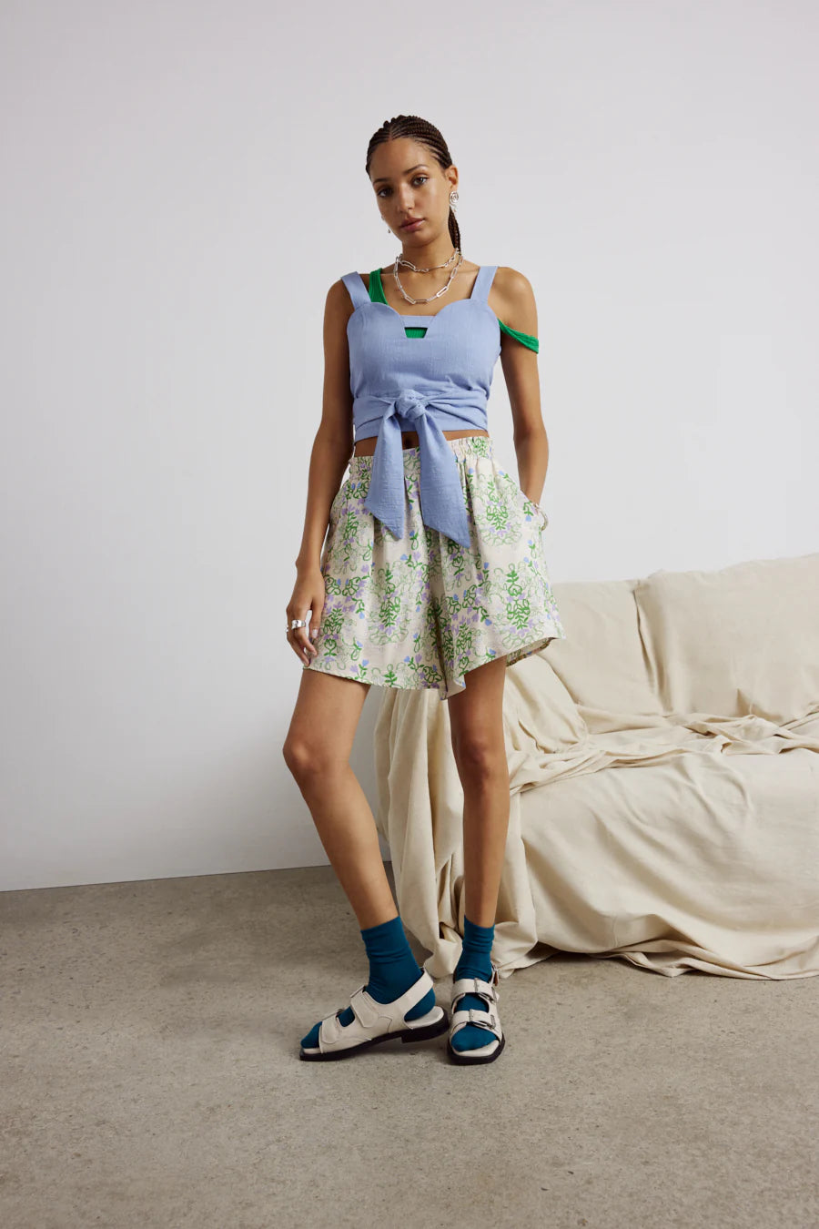 EVE GRAVEL - KRUGGER SHORTS - HEART RADISH GREEN/LILAC - SS24